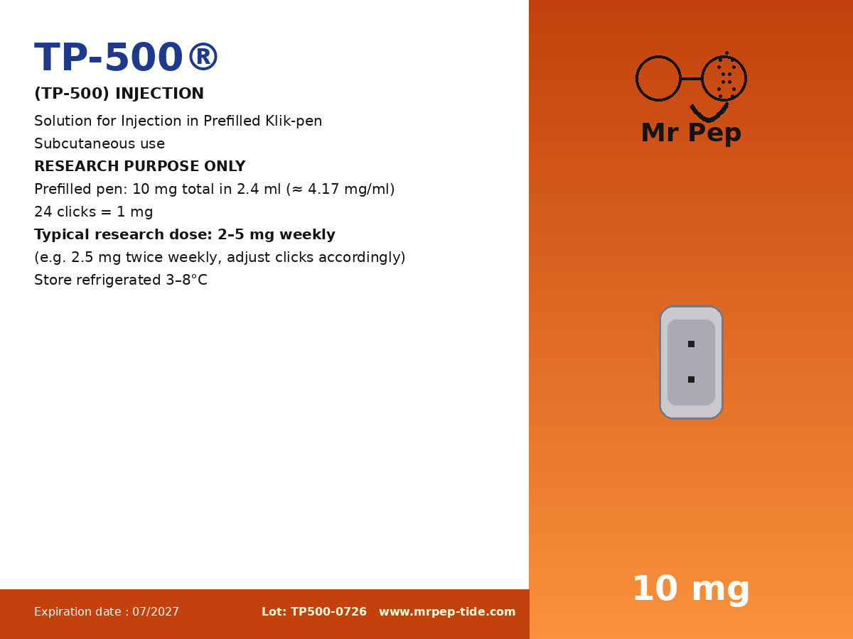 TP-500 identity sticker for box back and pen